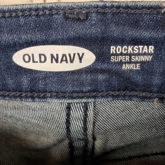 Old Navy Rockstar Skinny Jeans Womens Size 2 Distressed Denim Blue - Picture 8 of 9